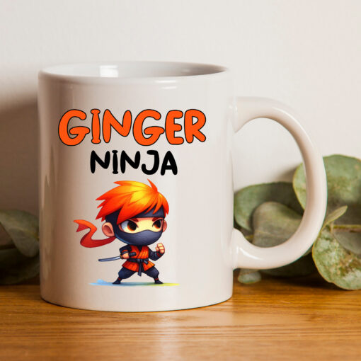 This ginger friend mug is the perfect gift for birthdays and christmas presents. Made from ceramic and has the words "Ginger Ninja" and a image of a red headed ninja on both sides