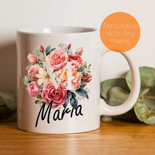 Personalised Floral Name Mug